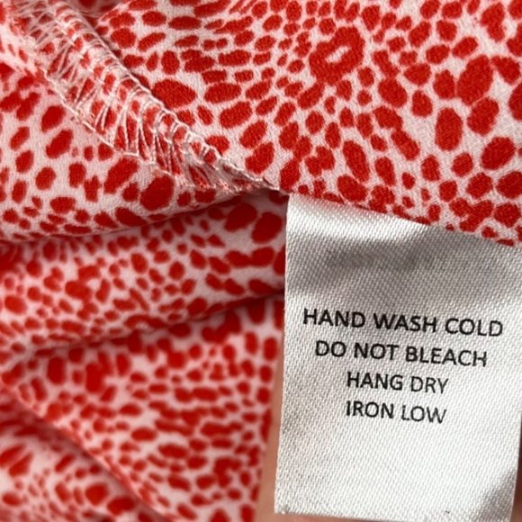 Sienna Sky Tank Top Blouse Womens Red White Cheetah Microprint Pullover Size XS - Picture 9 of 9